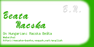 beata macska business card